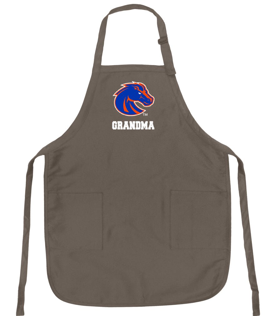 Boise State Apron Broncos Apron - Stain Resistant Fabric Grandma on Khaki