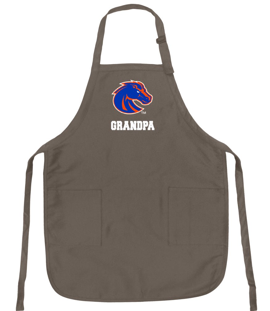 Boise State Apron Broncos Apron - Stain Resistant Fabric Grandpa on Khaki