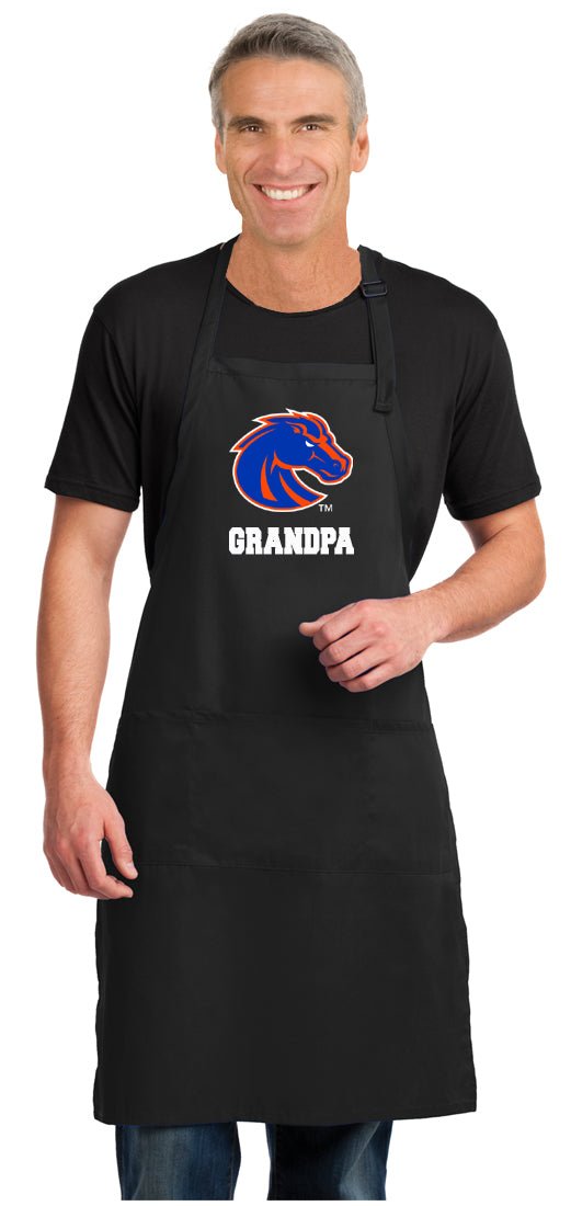 Boise State Large Apron Broncos Apron - Adjustable with Pockets Grandpa on Black