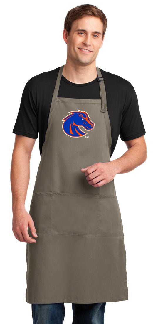 Boise State Large Apron Broncos Apron - Adjustable with Pockets Khaki