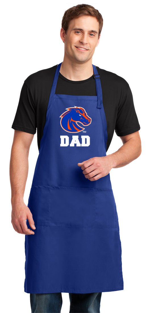 Boise State Large Apron Broncos Apron - Adjustable with Pockets Dad on Blue