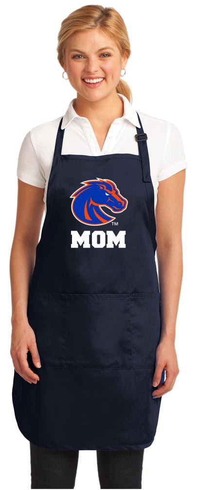 Boise State Apron Broncos Apron - Stain Resistant Fabric Mom on Navy