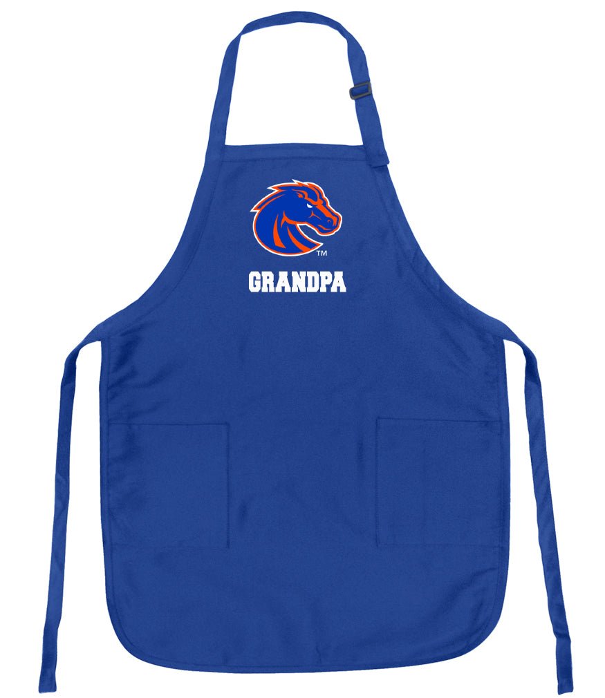 Boise State Apron Broncos Apron - Stain Resistant Fabric Grandpa on Blue