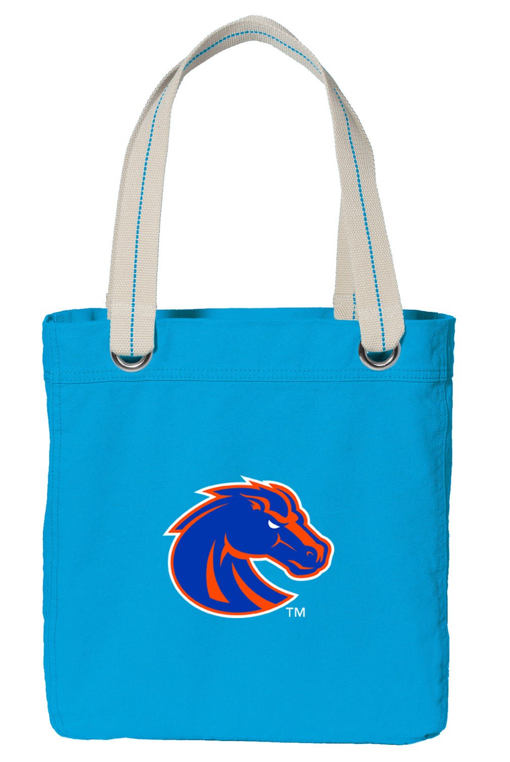Boise State Tote Bag Broncos Deluxe Canvas Shoulder Bag Light Blue