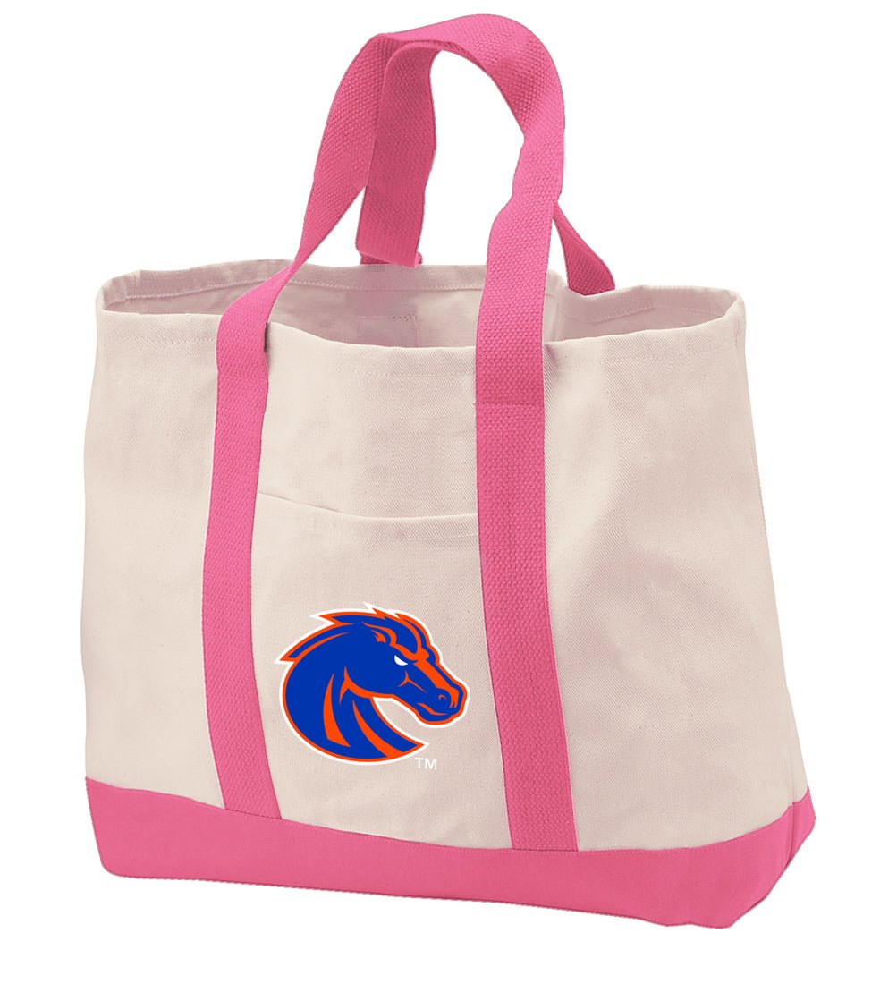 Boise State Canvas Tote Bag Broncos Classic Tote Pink