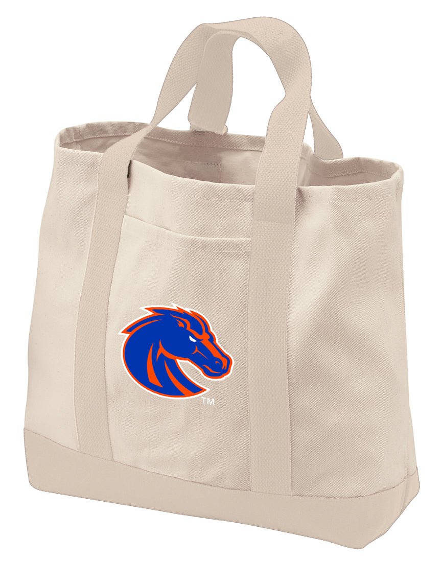 Boise State Canvas Tote Bag Broncos Classic Tote Tan