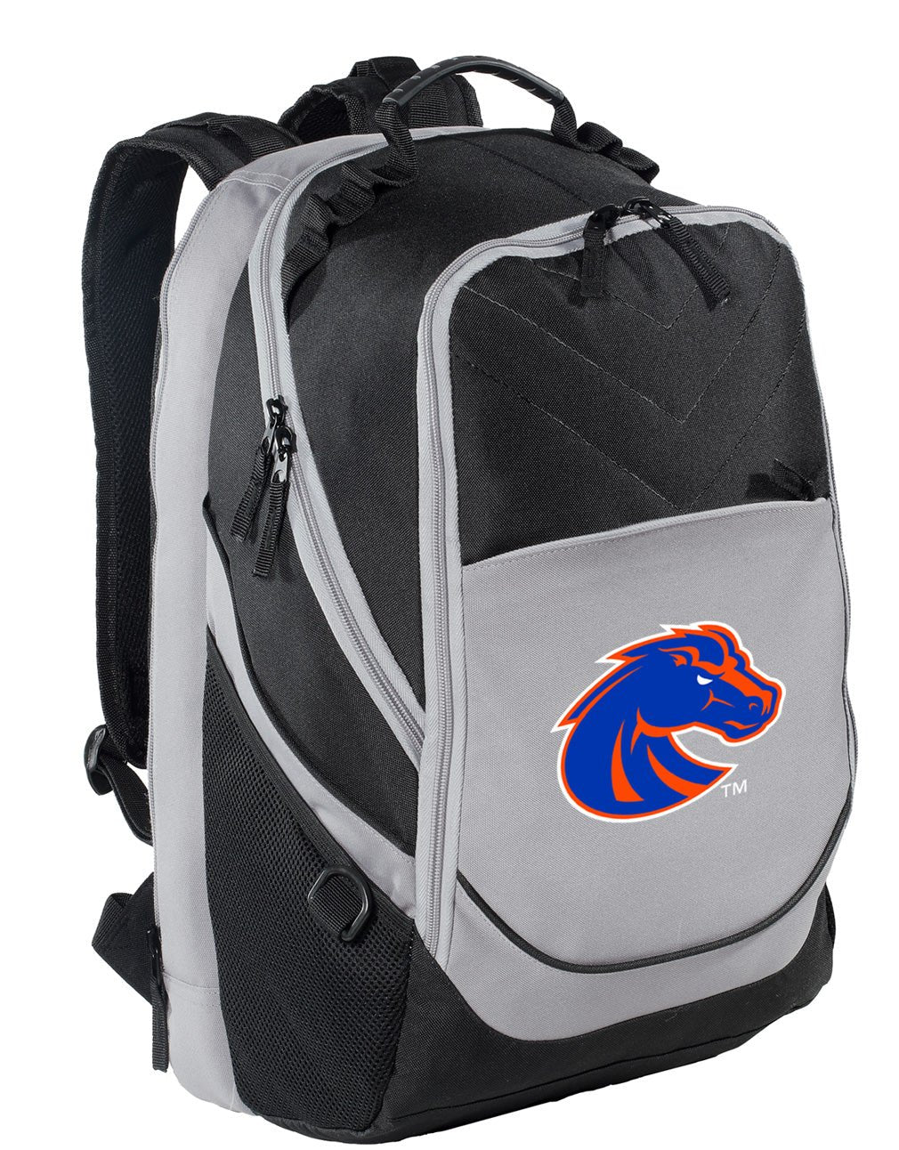 Boise State Laptop Backpack – Official Boise State Broncos Bookbag – 17" Laptop Sleeve, NCAA School Gear – 600D Polyester Black and Gray