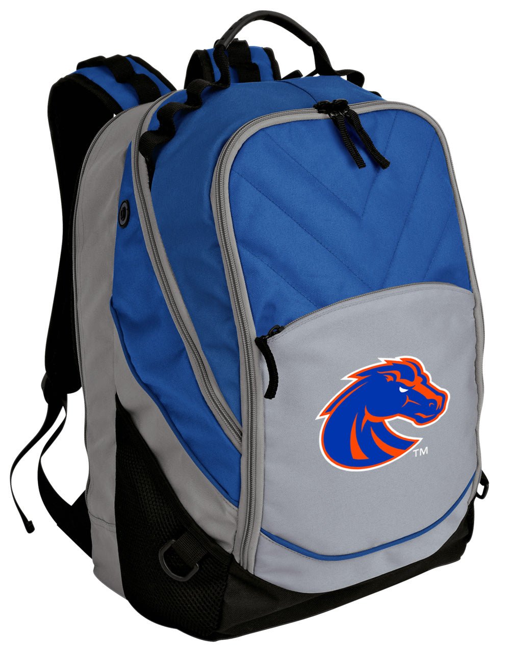 Boise State Laptop Backpack – Official Boise State Broncos Bookbag – 17" Laptop Sleeve, NCAA School Gear – 600D Polyester Blue and Gray