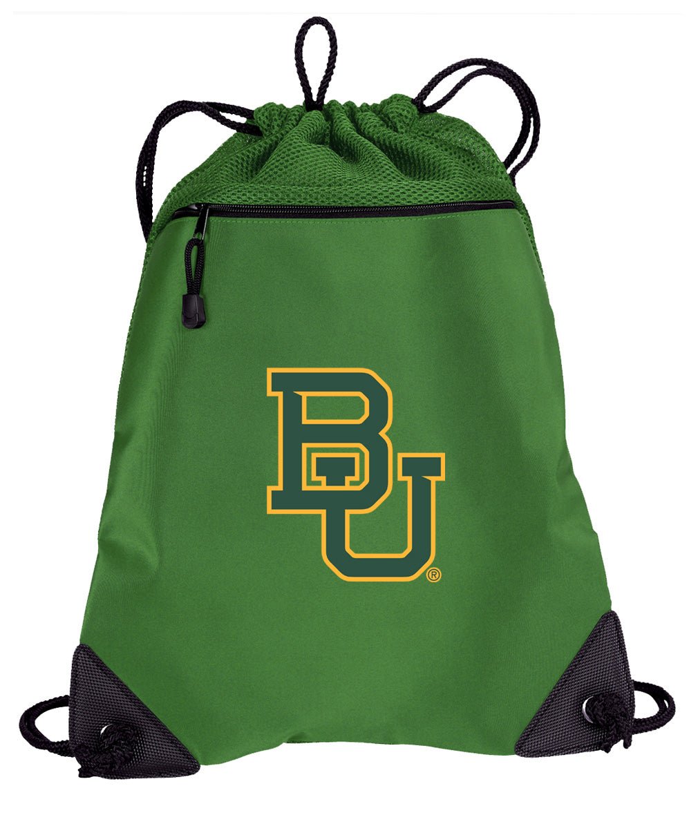 Baylor University Drawstring Backpack BU Bears Cinch Pack - Mesh & Microfiber Green