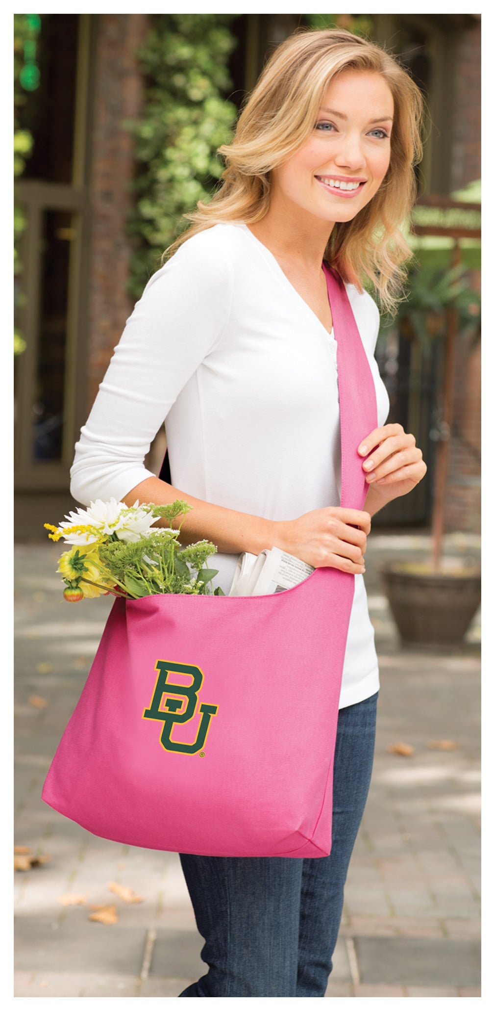Baylor University Cross Body Bag BU Bears Shoulder Tote Bag - Sling Style Pink