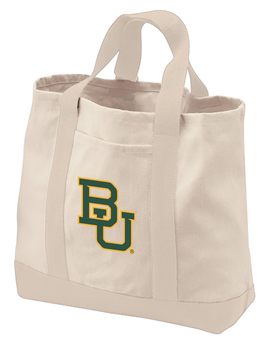 Baylor University Canvas Tote Bag BU Bears Classic Tote Tan