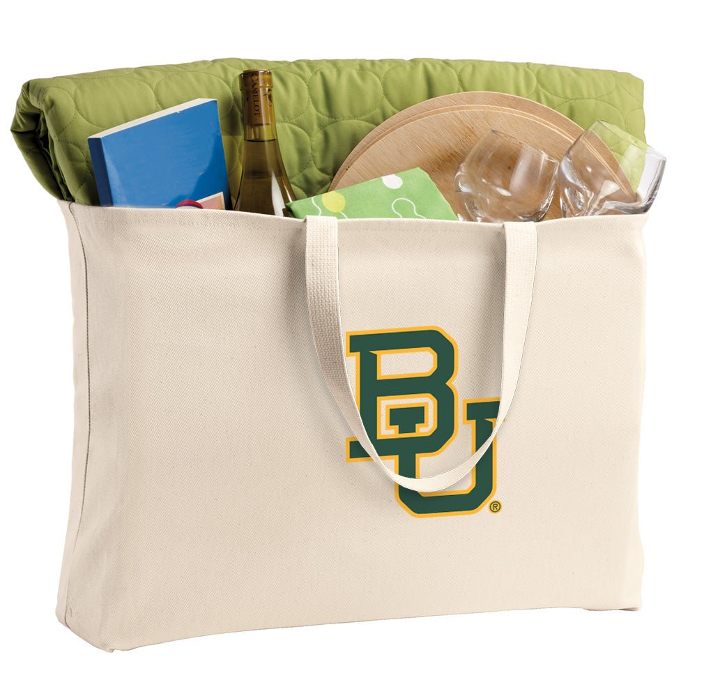 Baylor University Large Tote Bag BU Bears Jumbo Tote for Beach Pool or Travel Tan