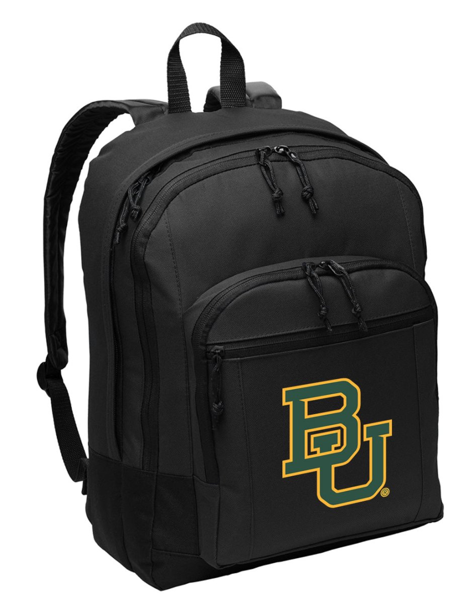 Baylor University Backpack BU Bears Medium Classic Style Backpack Black