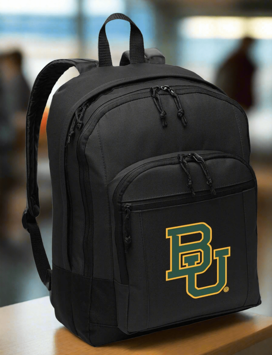Baylor University Backpack BU Bears Medium Classic Style Backpack Black