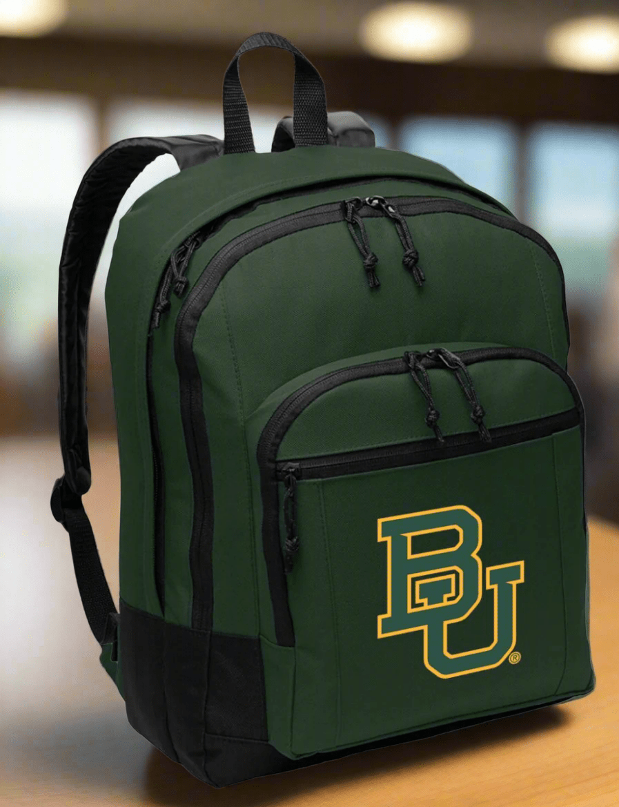Baylor University Backpack BU Bears Medium Classic Style Backpack Dark Green