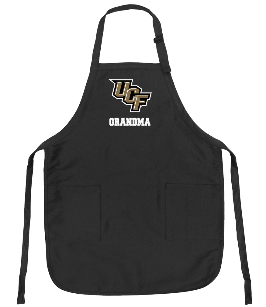University of Central Florida Apron Official UCF Logo Aprons - Stain Resistant Fabric Grandma on Black