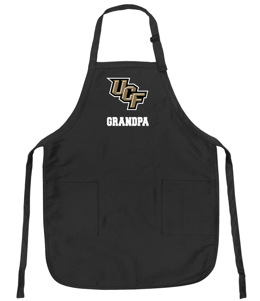 University of Central Florida Apron Official UCF Logo Aprons - Stain Resistant Fabric Grandpa on Black