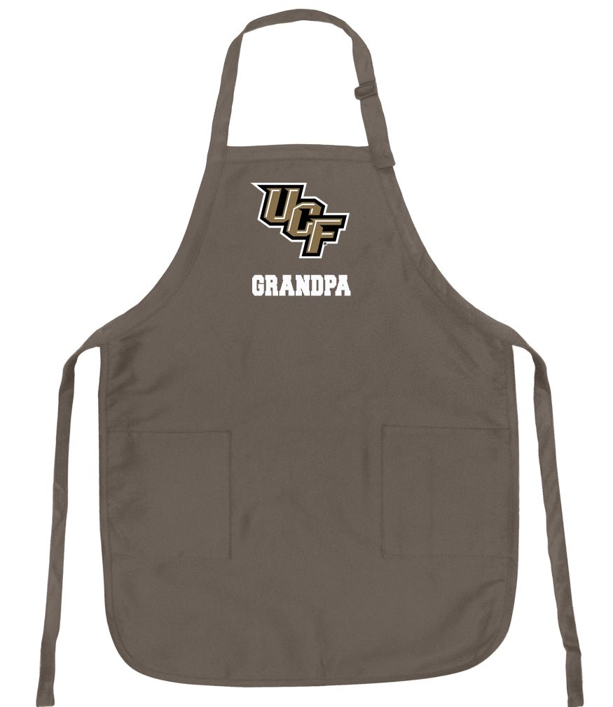 University of Central Florida Apron Official UCF Logo Aprons - Stain Resistant Fabric Grandpa on Khaki