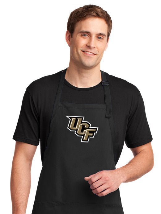 University of Central Florida Apron Official UCF Logo Aprons - Stain Resistant Fabric Black