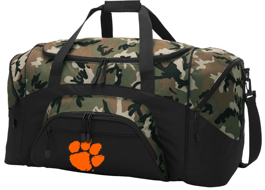 Clemson Tigers Camo Duffel Bag – Rugged Large Gym, Travel & Gear Bag with Shoulder Strap