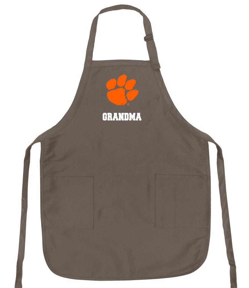 Clemson Apron Clemson Tigers Apron - Stain Resistant Fabric Grandma Clemson Apron Khaki
