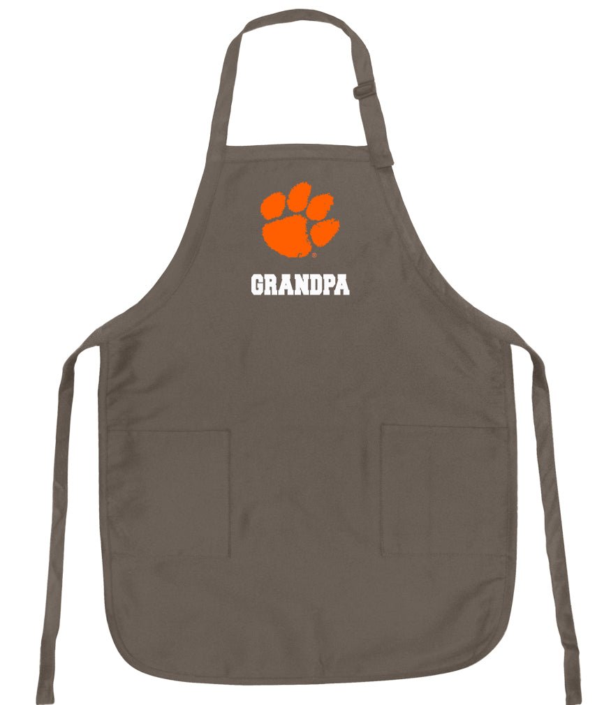 Clemson Apron Clemson Tigers Apron - Stain Resistant Fabric Grandpa on Khaki