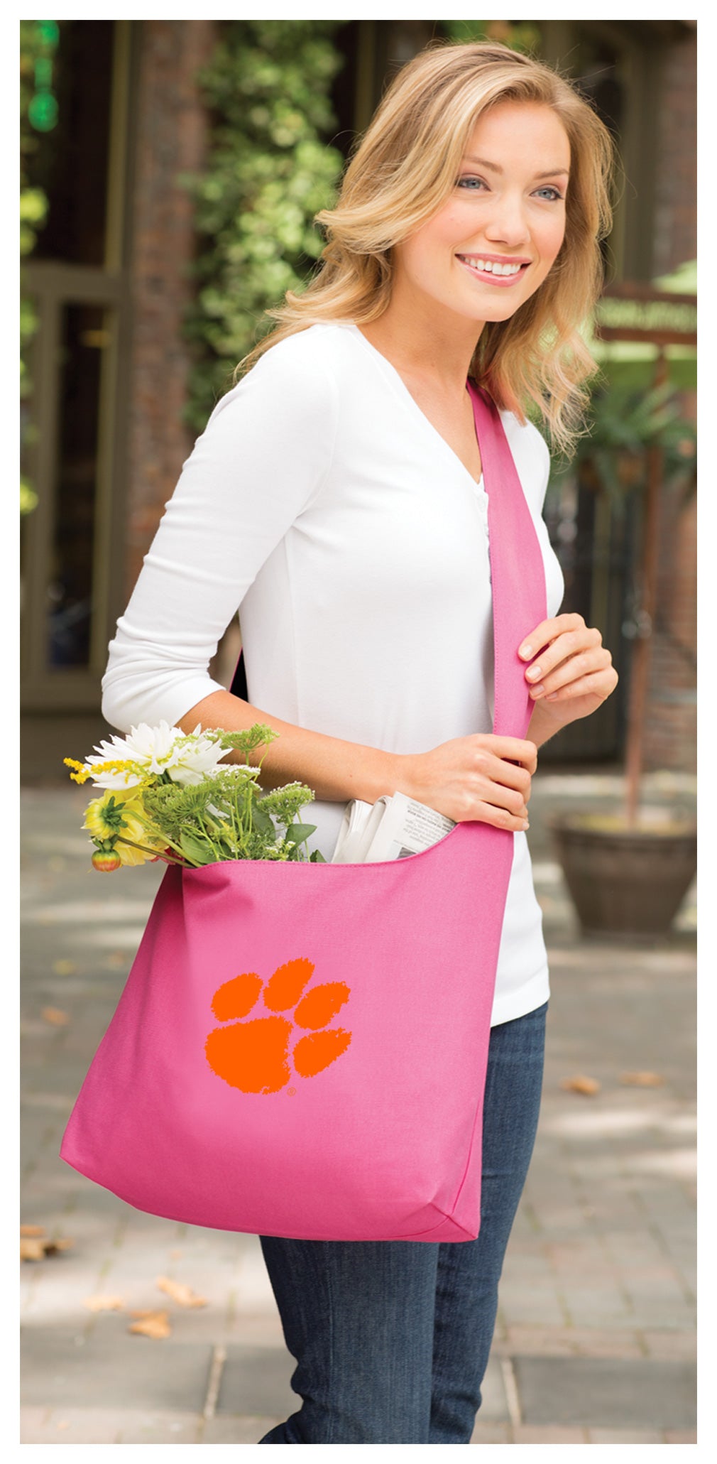 Clemson Cross Body Bag Clemson Tigers Shoulder Tote Bag - Sling Style Pink