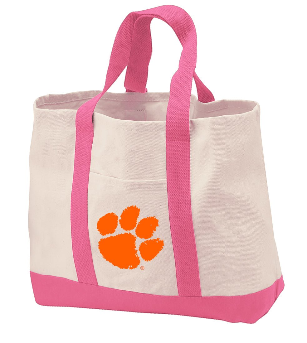 Clemson Canvas Tote Bag Clemson Tigers Classic Tote Pink