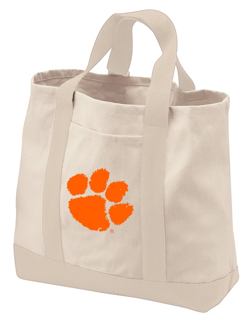 Clemson Canvas Tote Bag Clemson Tigers Classic Tote Tan