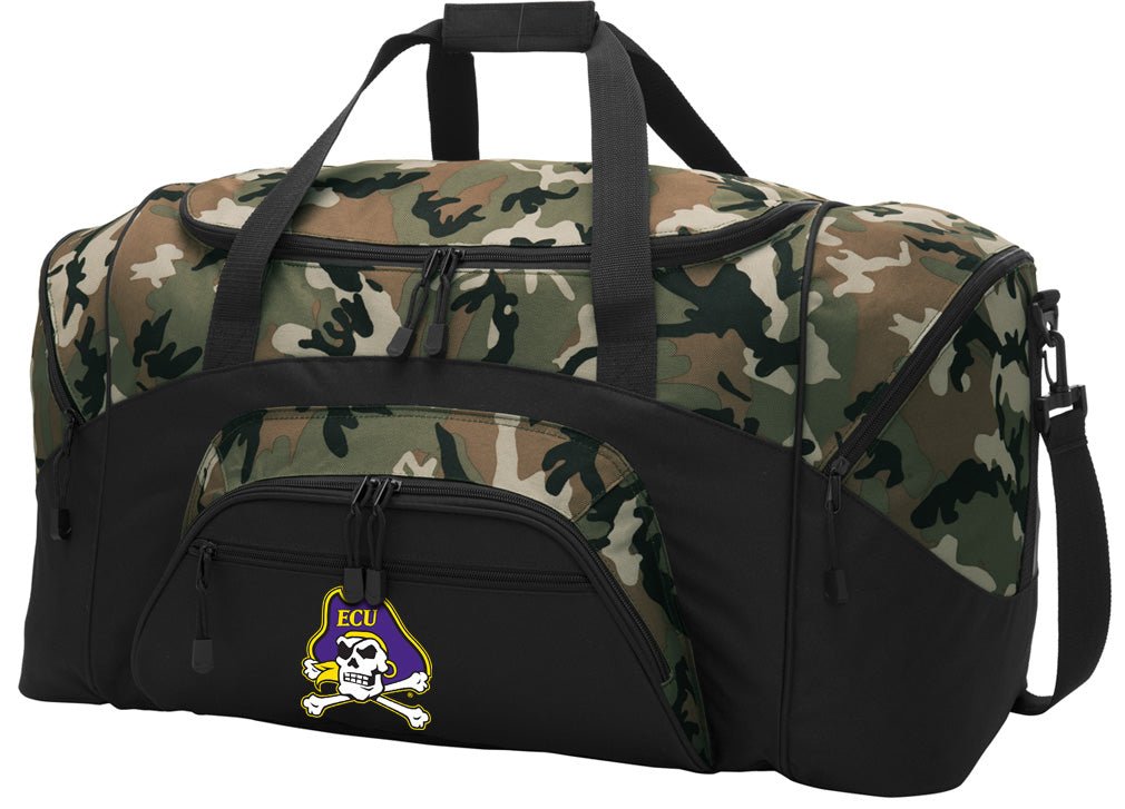 East Carolina Camo Duffel Bag – Official Pirates Travel, Gym & Sports Bag with Shoulder Strap – 600D Polyester