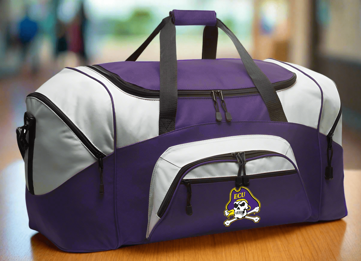 East Carolina University Duffel Bag – Pirates Gym, Sports, Travel & Suitcase-Style Gear Bag Purple