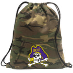 East Carolina Camo Drawstring Backpack ECU Pirates Hoody Style Cinch Pack Bag