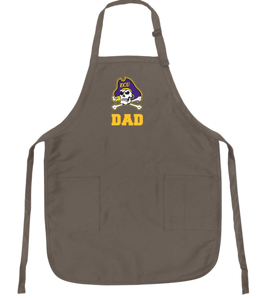East Carolina Apron ECU Pirates Apron - Stain Resistant Fabric Dad on Khaki