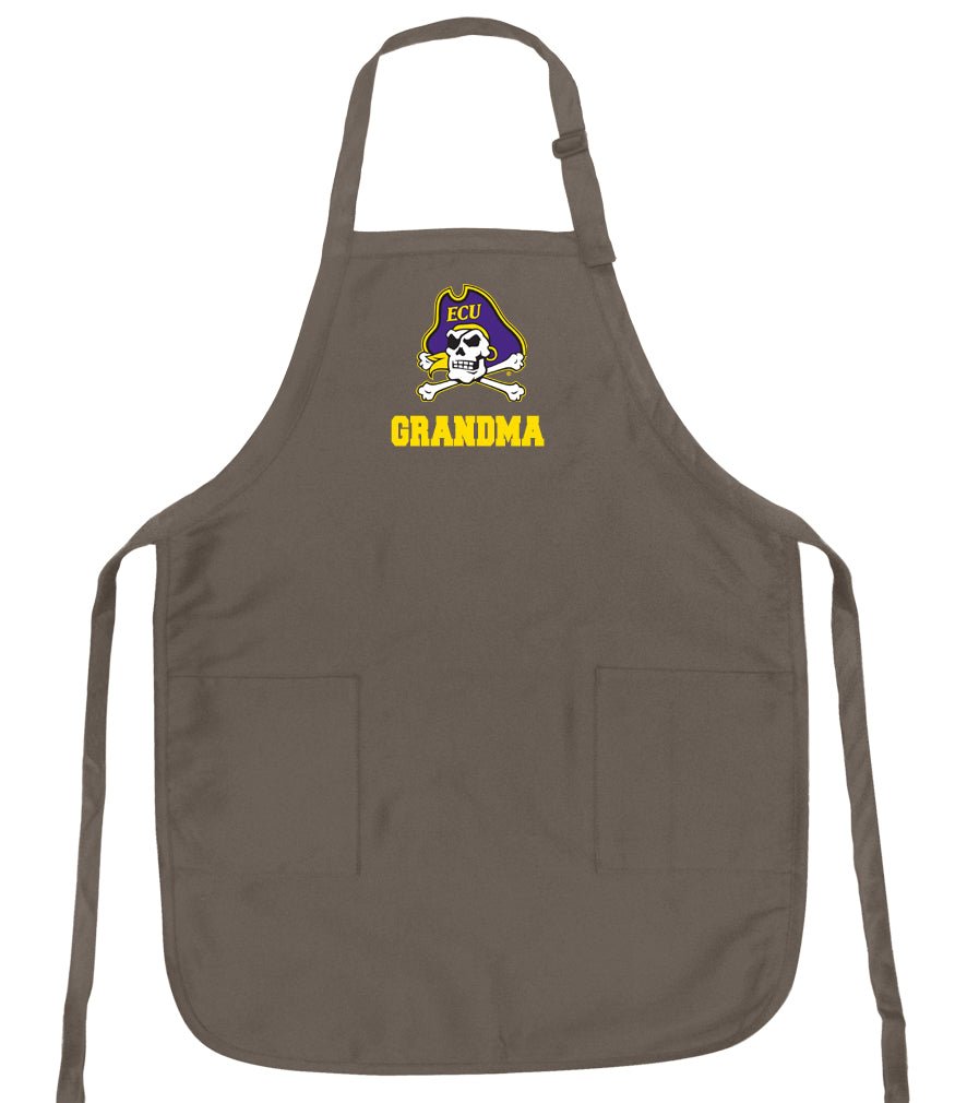 East Carolina Apron ECU Pirates Apron - Stain Resistant Fabric Grandma on Khaki