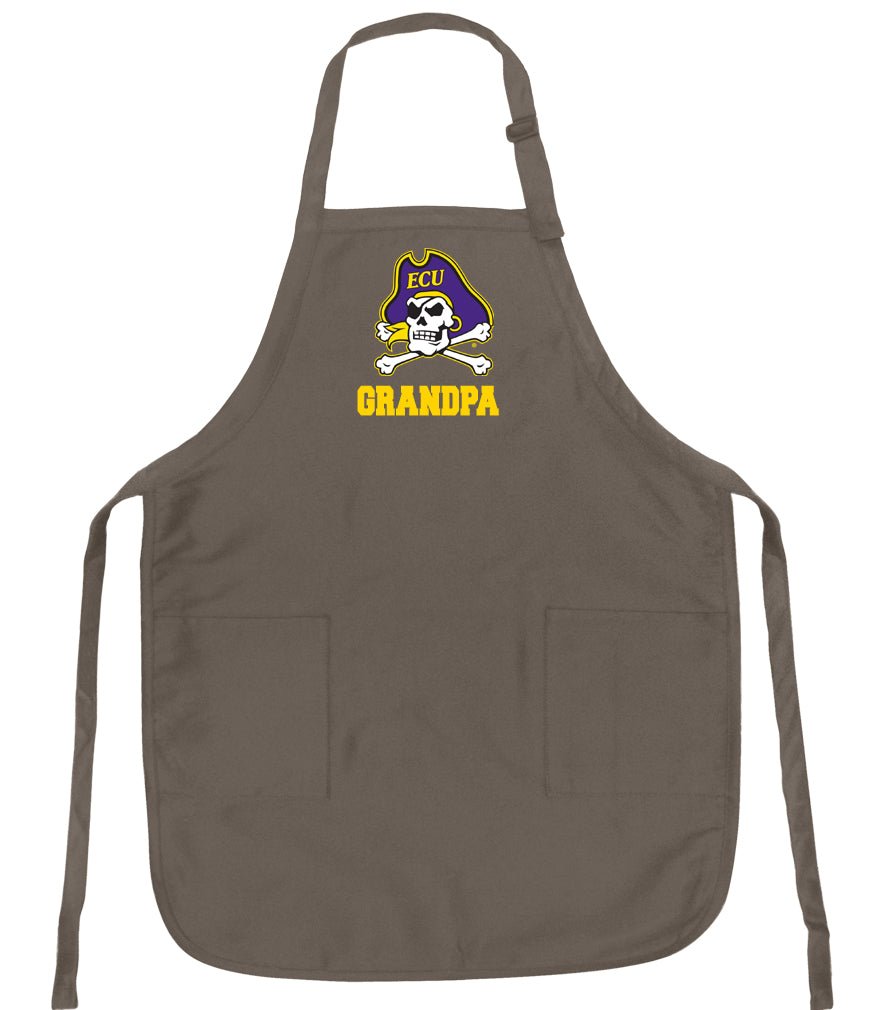 East Carolina Apron ECU Pirates Apron - Stain Resistant Fabric Grandpa on Khaki