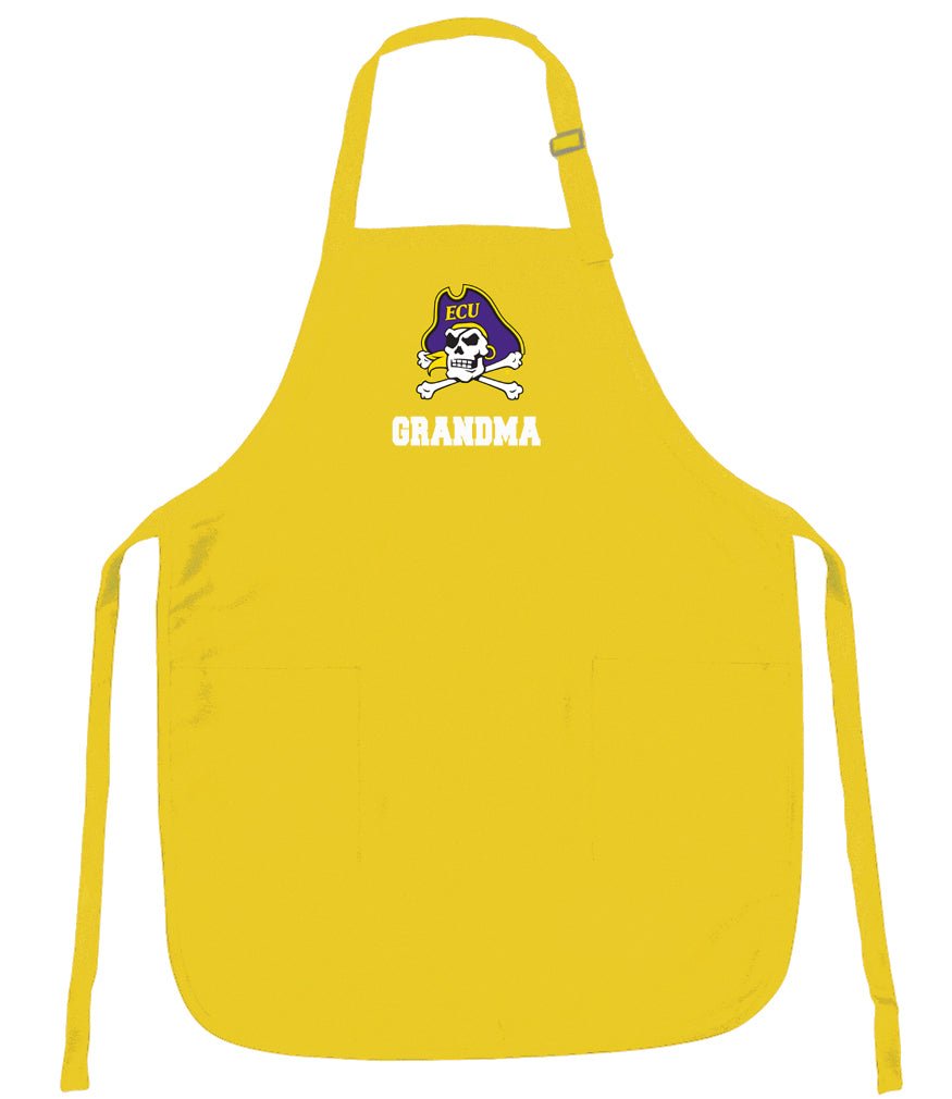 East Carolina Apron ECU Pirates Apron - Stain Resistant Fabric Grandma on Yellow