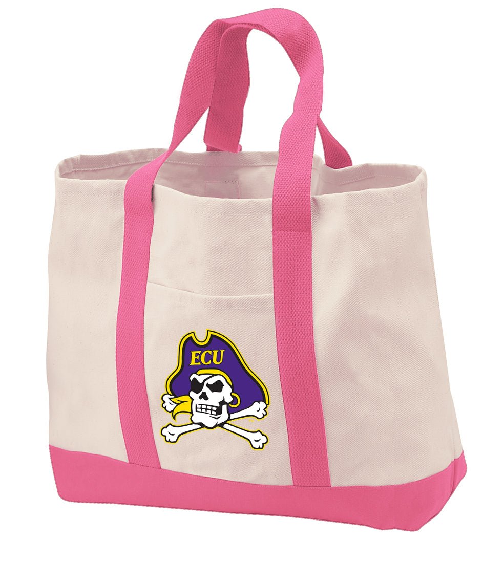 East Carolina Canvas Tote Bag ECU Pirates Classic Tote Pink