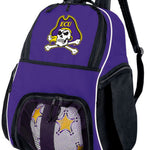East Carolina Sports Backpack – ECU Pirates Soccer Ball & Volleyball Bag Purple