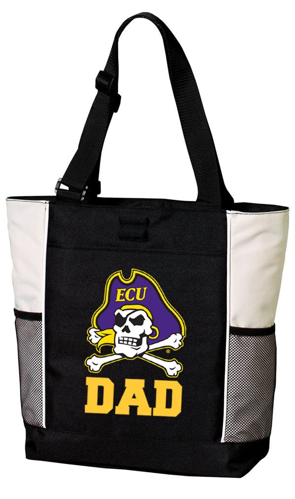 East Carolina Tote Bag Official ECU Pirates Carryall Tote Dad on White