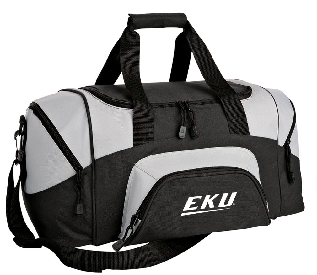 Small Eastern Kentucky University Duffel Carryon Bag EKU Carryon Suitcase or Gym Gear Bag Black