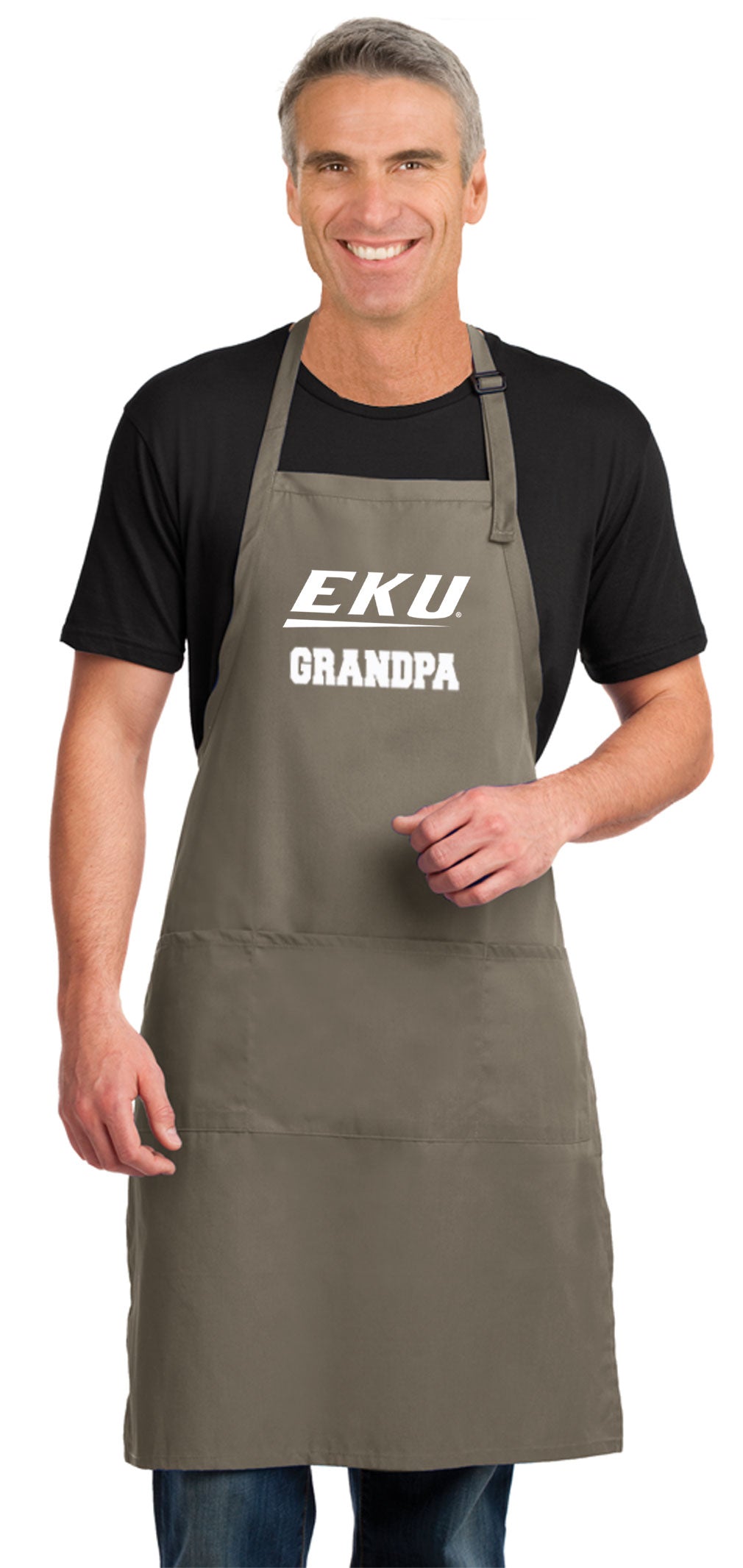 EKU Large Apron Eastern Kentucky Apron - Adjustable with Pockets Grandpa on Khaki