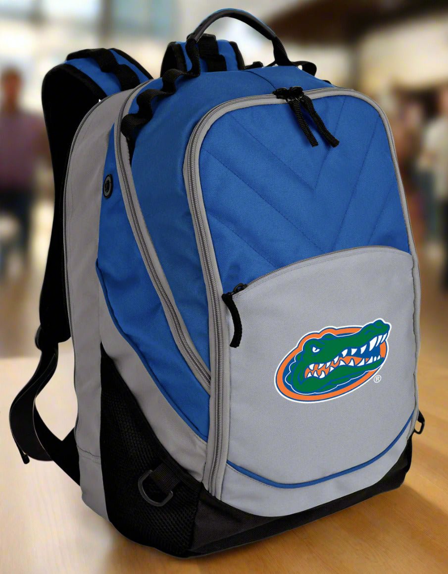 Florida Gators Laptop Backpack – Official University of Florida Bookbag – 17" Laptop Sleeve, NCAA School Gear – 600D Polyester Blue and Gray
