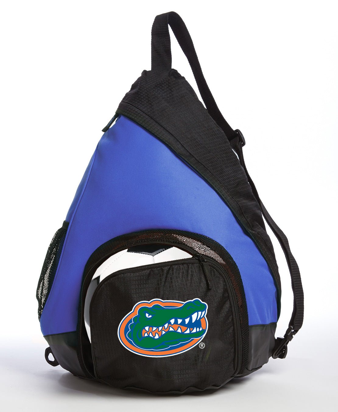 University of Florida Sling Backpack Florida Gators Bag with Soccer Ball or Volleyball Bag Sports Gear Compartment Practice Bag Blue