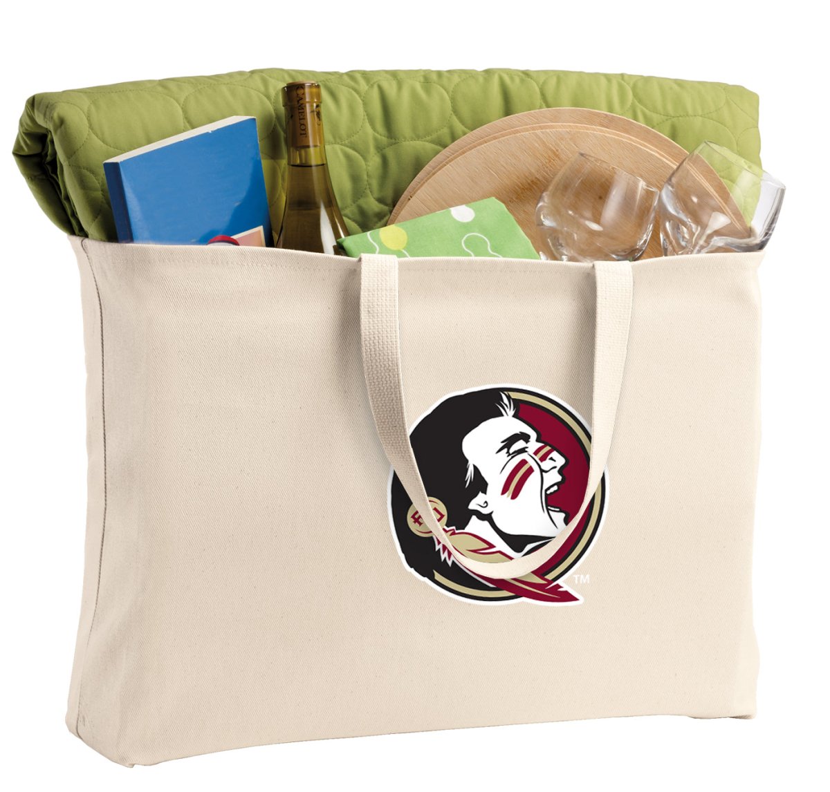 Florida State Seminoles Jumbo Tote Bag – FSU Large Beach, Pool & Travel Tote Tan
