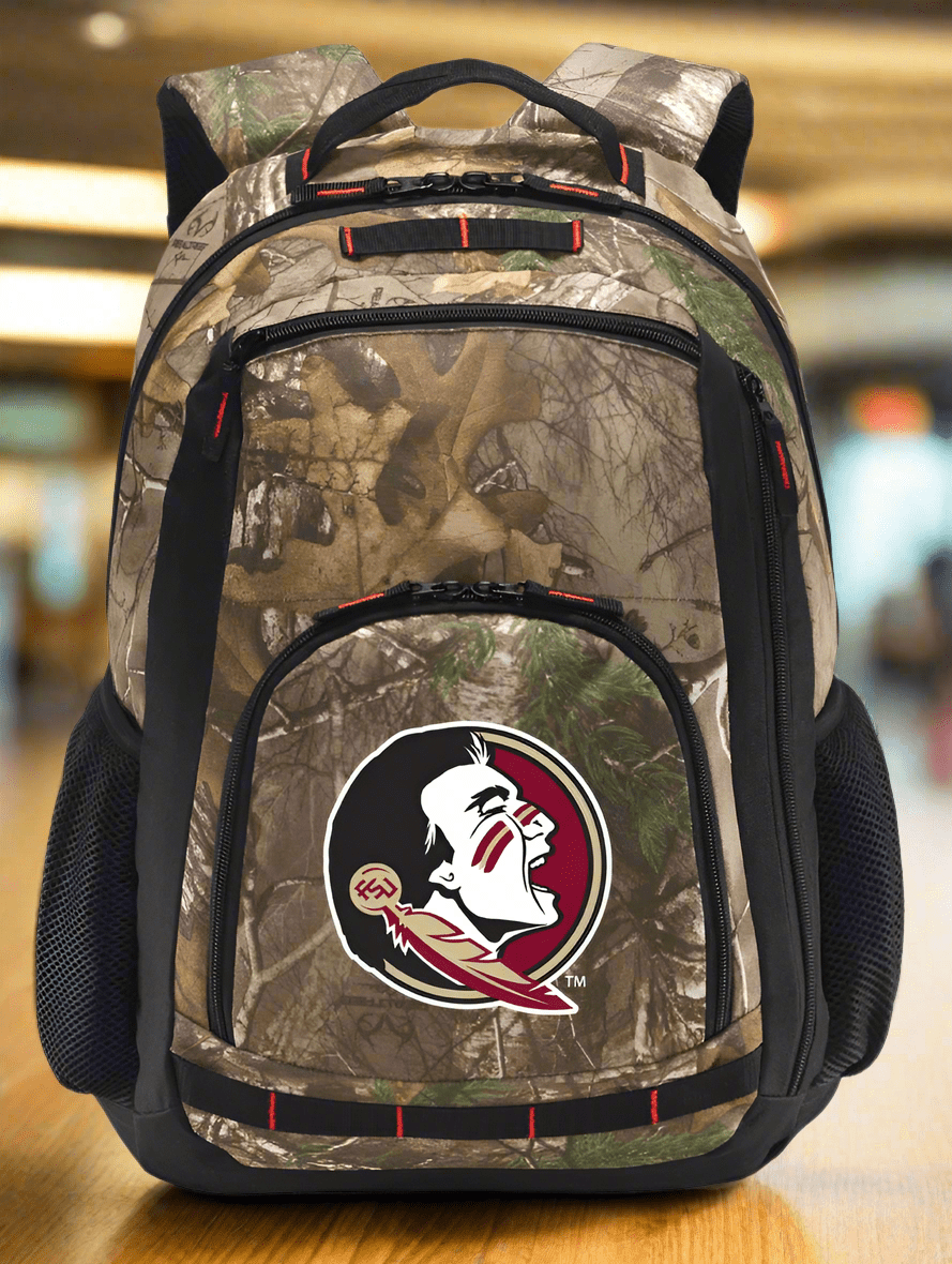 Florida State Camo Backpack FSU Laptop Computer Backpack