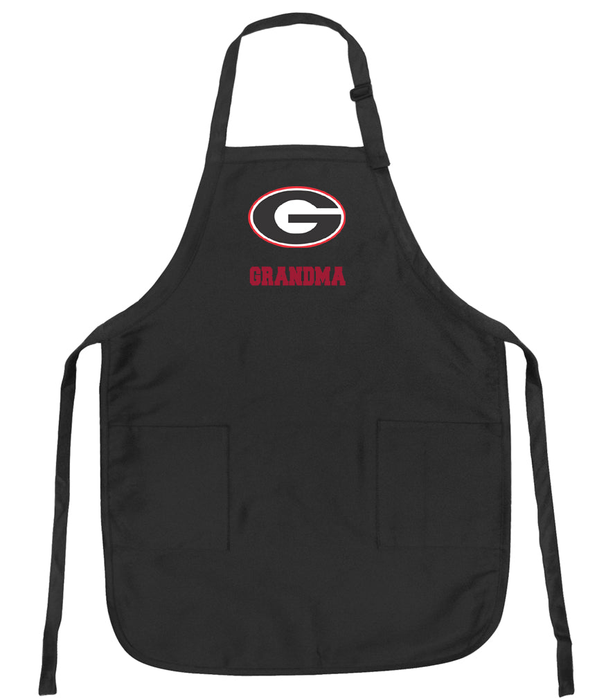 University of Georgia Apron UGA Bulldogs Apron - Stain Resistant Fabric Georgia Grandma Apron Black