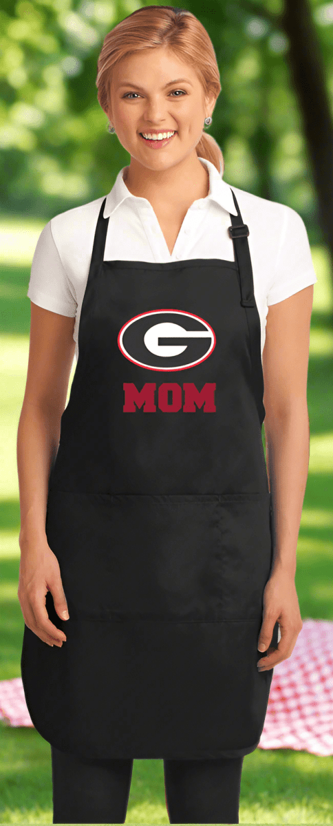 University of Georgia Apron UGA Bulldogs Apron - Stain Resistant Fabric Georgia Mom Apron Black