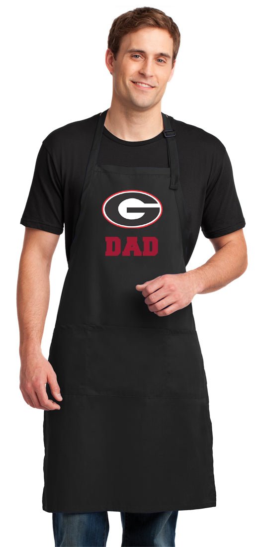 University of Georgia Large Apron UGA Bulldogs Apron - Adjustable with Pockets Large Georgia Dad Apron Black