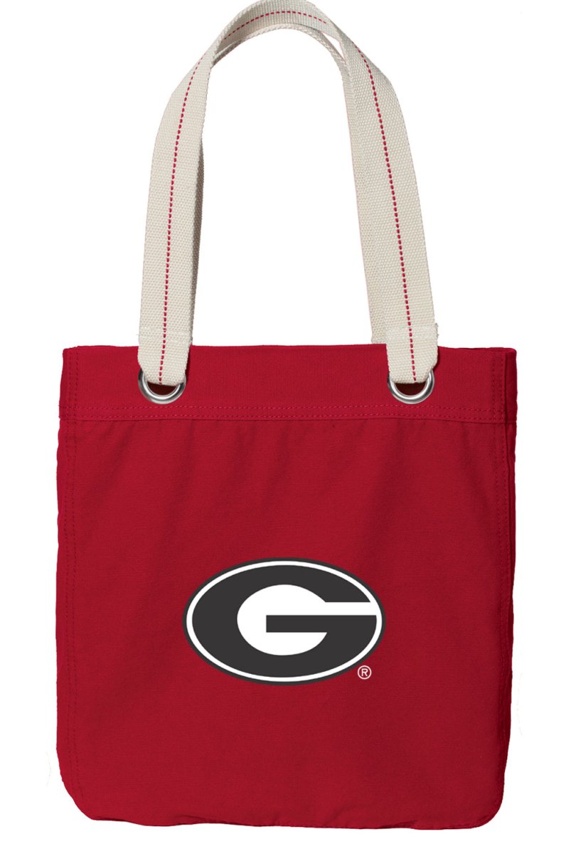 University of Georgia Tote Bag UGA Bulldogs Deluxe Canvas Shoulder Bag Red