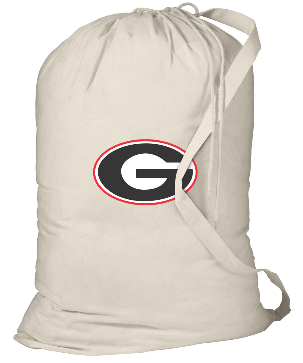 University of Georgia Laundry Bag UGA Bulldogs Clothes Bag Tan